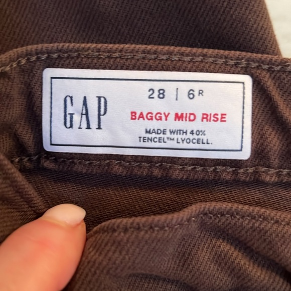 GAP Brown Baggy Mid Rise  Jeans Pants - Picture 2 of 5
